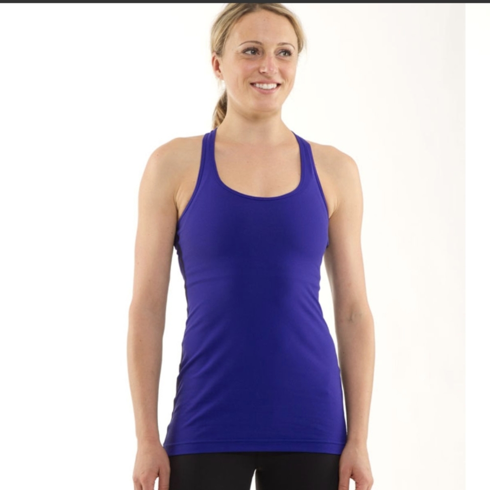 Lululemon Cool Racerback *Bonded reversible Pigment Blue / Black stripe